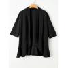 image:imageSidefeel Lightweight Summer Cardigan for Women Spring Netted Knit Ruffle Half Sleeve Kimono Cover UpsBlack