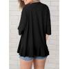 image:imageSidefeel Lightweight Summer Cardigan for Women Spring Netted Knit Ruffle Half Sleeve Kimono Cover UpsBlack