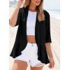 image:imageSidefeel Lightweight Summer Cardigan for Women Spring Netted Knit Ruffle Half Sleeve Kimono Cover UpsBlack