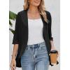 image:imageSidefeel Lightweight Summer Cardigan for Women Spring Netted Knit Ruffle Half Sleeve Kimono Cover UpsBlack