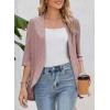 image:imageSidefeel Lightweight Summer Cardigan for Women Spring Netted Knit Ruffle Half Sleeve Kimono Cover UpsPink