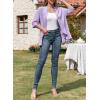 image:imageSidefeel Lightweight Summer Cardigan for Women Spring Netted Knit Ruffle Half Sleeve Kimono Cover UpsPurple