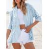 image:imageSidefeel Lightweight Summer Cardigan for Women Spring Netted Knit Ruffle Half Sleeve Kimono Cover UpsSky Blue