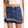 image:imageSidefeel Skorts for Woman Jean Skirt High Waisted Stretchy Denim Skort Mini Skirts with PocketsBluing