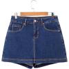 image:imageSidefeel Skorts for Woman Jean Skirt High Waisted Stretchy Denim Skort Mini Skirts with PocketsBluing