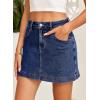 image:imageSidefeel Skorts for Woman Jean Skirt High Waisted Stretchy Denim Skort Mini Skirts with PocketsBluing