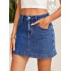image:imageSidefeel Skorts for Woman Jean Skirt High Waisted Stretchy Denim Skort Mini Skirts with PocketsDark Blue
