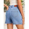 image:imageSidefeel Skorts for Woman Jean Skirt High Waisted Stretchy Denim Skort Mini Skirts with PocketsIceland Blue