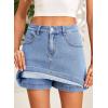 image:imageSidefeel Skorts for Woman Jean Skirt High Waisted Stretchy Denim Skort Mini Skirts with PocketsIceland Blue