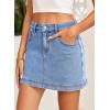 image:imageSidefeel Skorts for Woman Jean Skirt High Waisted Stretchy Denim Skort Mini Skirts with PocketsIceland Blue