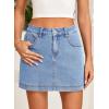 image:imageSidefeel Skorts for Woman Jean Skirt High Waisted Stretchy Denim Skort Mini Skirts with PocketsIceland Blue