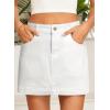 image:imageSidefeel Skorts for Woman Jean Skirt High Waisted Stretchy Denim Skort Mini Skirts with PocketsWhite