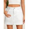 image:imageSidefeel Skorts for Woman Jean Skirt High Waisted Stretchy Denim Skort Mini Skirts with PocketsWhite