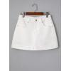 image:imageSidefeel Skorts for Woman Jean Skirt High Waisted Stretchy Denim Skort Mini Skirts with PocketsWhite