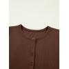 image:imageSidefeel Summer Tops for Women 2026 Cap Sleeve Ribbed Button Down Crewneck Slim Fitted Cute Going Out TopsChicory Coffee