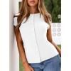 image:imageSidefeel Summer Tops for Women 2026 Cap Sleeve Ribbed Button Down Crewneck Slim Fitted Cute Going Out TopsWhite