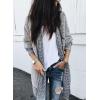 image:imageSidefeel Womens 2025 Fall Outfits Long Sleeve Open Front Cardigan Sweaters Oversized Checkered Chunky Knit Sweaters CoatGray