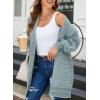image:imageSidefeel Womens 2025 Fall Outfits Long Sleeve Open Front Cardigan Sweaters Oversized Checkered Chunky Knit Sweaters CoatLight Blue