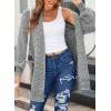 image:imageSidefeel Womens 2025 Fall Outfits Long Sleeve Open Front Cardigan Sweaters Oversized Checkered Chunky Knit Sweaters CoatMedium Gray