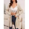 image:imageSidefeel Womens 2025 Fall Outfits Long Sleeve Open Front Contrast Cardigan Sweaters Oversized Chunky Hooded Sweaters CoatApricot