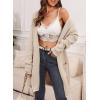 image:imageSidefeel Womens 2025 Fall Outfits Long Sleeve Open Front Contrast Cardigan Sweaters Oversized Chunky Hooded Sweaters CoatApricot