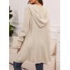 image:imageSidefeel Womens 2025 Fall Outfits Long Sleeve Open Front Contrast Cardigan Sweaters Oversized Chunky Hooded Sweaters CoatApricot