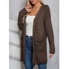 image:imageSidefeel Womens 2025 Fall Outfits Long Sleeve Open Front Contrast Cardigan Sweaters Oversized Chunky Hooded Sweaters CoatBrown