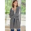 image:imageSidefeel Womens 2025 Fall Outfits Long Sleeve Open Front Contrast Cardigan Sweaters Oversized Chunky Hooded Sweaters CoatGray