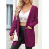 image:imageSidefeel Womens 2025 Fall Outfits Long Sleeve Open Front Contrast Cardigan Sweaters Oversized Chunky Hooded Sweaters CoatHot Pink