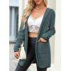 image:imageSidefeel Womens 2025 Fall Outfits Long Sleeve Open Front Contrast Cardigan Sweaters Oversized Chunky Hooded Sweaters CoatPeacock Blue