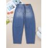 image:imageSidefeel Womens Barrel Jeans Wide Leg Vintage Mid Rise Y2k Baggy Boyfriend Ankle Denim PantsBluing
