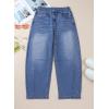 image:imageSidefeel Womens Barrel Jeans Wide Leg Vintage Mid Rise Y2k Baggy Boyfriend Ankle Denim PantsBluing