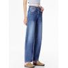 image:imageSidefeel Womens Barrel Jeans Wide Leg Vintage Mid Rise Y2k Baggy Boyfriend Ankle Denim PantsBluing