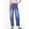image:imageSidefeel Womens Barrel Jeans Wide Leg Vintage Mid Rise Y2k Baggy Boyfriend Ankle Denim PantsBluing