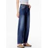 image:imageSidefeel Womens Barrel Jeans Wide Leg Vintage Mid Rise Y2k Baggy Boyfriend Ankle Denim PantsDeep Blue