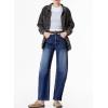 image:imageSidefeel Womens Barrel Jeans Wide Leg Vintage Mid Rise Y2k Baggy Boyfriend Ankle Denim PantsDeep Blue