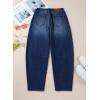 image:imageSidefeel Womens Barrel Jeans Wide Leg Vintage Mid Rise Y2k Baggy Boyfriend Ankle Denim PantsDeep Blue
