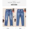 image:imageSidefeel Womens Boyfriend Jeans Stretchy Ripped Distressed Zimbaplatinum Denim Pants Size 418Dark Blue