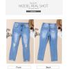 image:imageSidefeel Womens Boyfriend Jeans Stretchy Ripped Distressed Zimbaplatinum Denim Pants Size 418Sky Blue