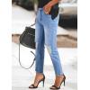 image:imageSidefeel Womens Boyfriend Jeans Stretchy Ripped Distressed Zimbaplatinum Denim Pants Size 418Sky Blue