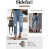 image:imageSidefeel Womens Boyfriend Jeans Stretchy Ripped Distressed Zimbaplatinum Denim Pants Size 418Sky Blue