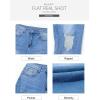 image:imageSidefeel Womens Boyfriend Jeans Stretchy Ripped Distressed Zimbaplatinum Denim Pants Size 418Sky Blue