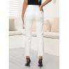image:imageSidefeel Womens Boyfriend Jeans Stretchy Ripped Distressed Zimbaplatinum Denim Pants Size 418White