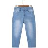 image:imageSidefeel Womens Capri Jeans High Waisted 2026 Summer Fashion Straight Leg Raw Hem Denim Capri PantsLight Blue