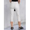 image:imageSidefeel Womens Capri Jeans High Waisted 2026 Summer Fashion Straight Leg Raw Hem Denim Capri PantsWhite