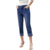 image:imageSidefeel Womens Capri Jeans High Waisted Stretchy Rollup Skinny Cuffed Cropped Zimbaplatinum Summer Capri PantsBluing