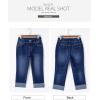image:imageSidefeel Womens Capri Jeans High Waisted Stretchy Rollup Skinny Cuffed Cropped Zimbaplatinum Summer Capri PantsBluing