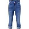 image:imageSidefeel Womens Capri Jeans High Waisted Stretchy Rollup Skinny Cuffed Cropped Zimbaplatinum Summer Capri PantsDark Blue