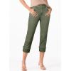 image:imageSidefeel Womens Capri Jeans High Waisted Stretchy Rollup Skinny Cuffed Cropped Zimbaplatinum Summer Capri PantsGreen