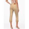 image:imageSidefeel Womens Capri Jeans High Waisted Stretchy Rollup Skinny Cuffed Cropped Zimbaplatinum Summer Capri PantsKhaki